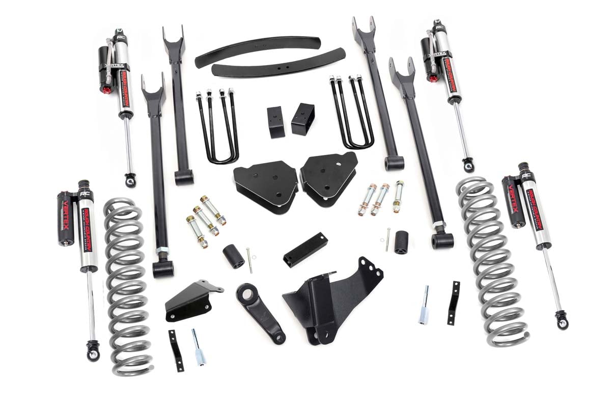 Ford F-350 Super Duty Suspension Lift Kit - Rough Country - 6 Inch Lift | Gas | 4 Link | OVLD | Vertex - '05-'07